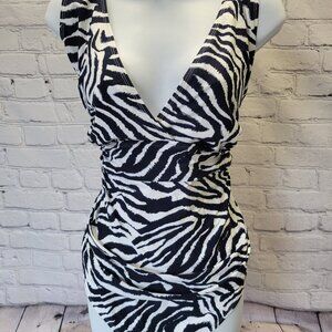 Anne Cole Plus Size Zebra-Print One-Piece Swimsuit